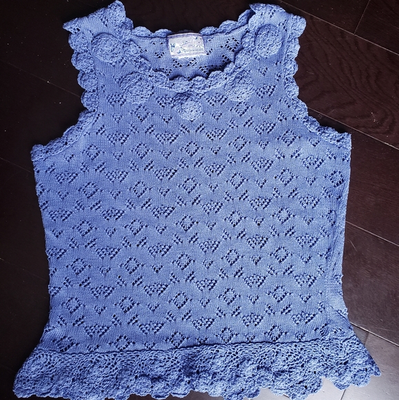 Most Beautiful Periwinkle Crochet Top Ever Made - Picture 4 of 4